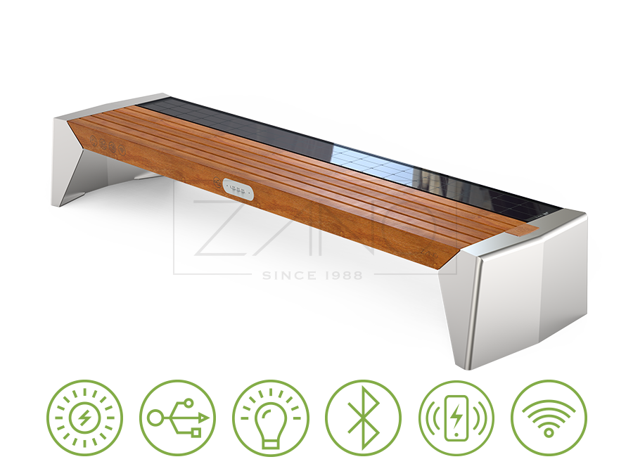 Banco solar Photon 02.409.3 | acero inoxidable