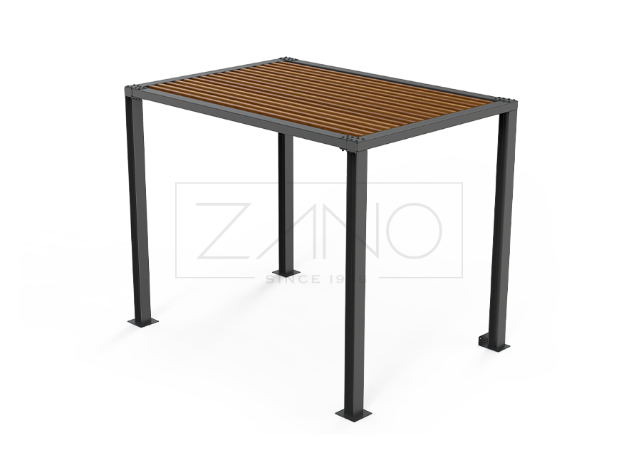 Pérgola 3 x 2 m 22.001.2 | acero al carbono y madera dura