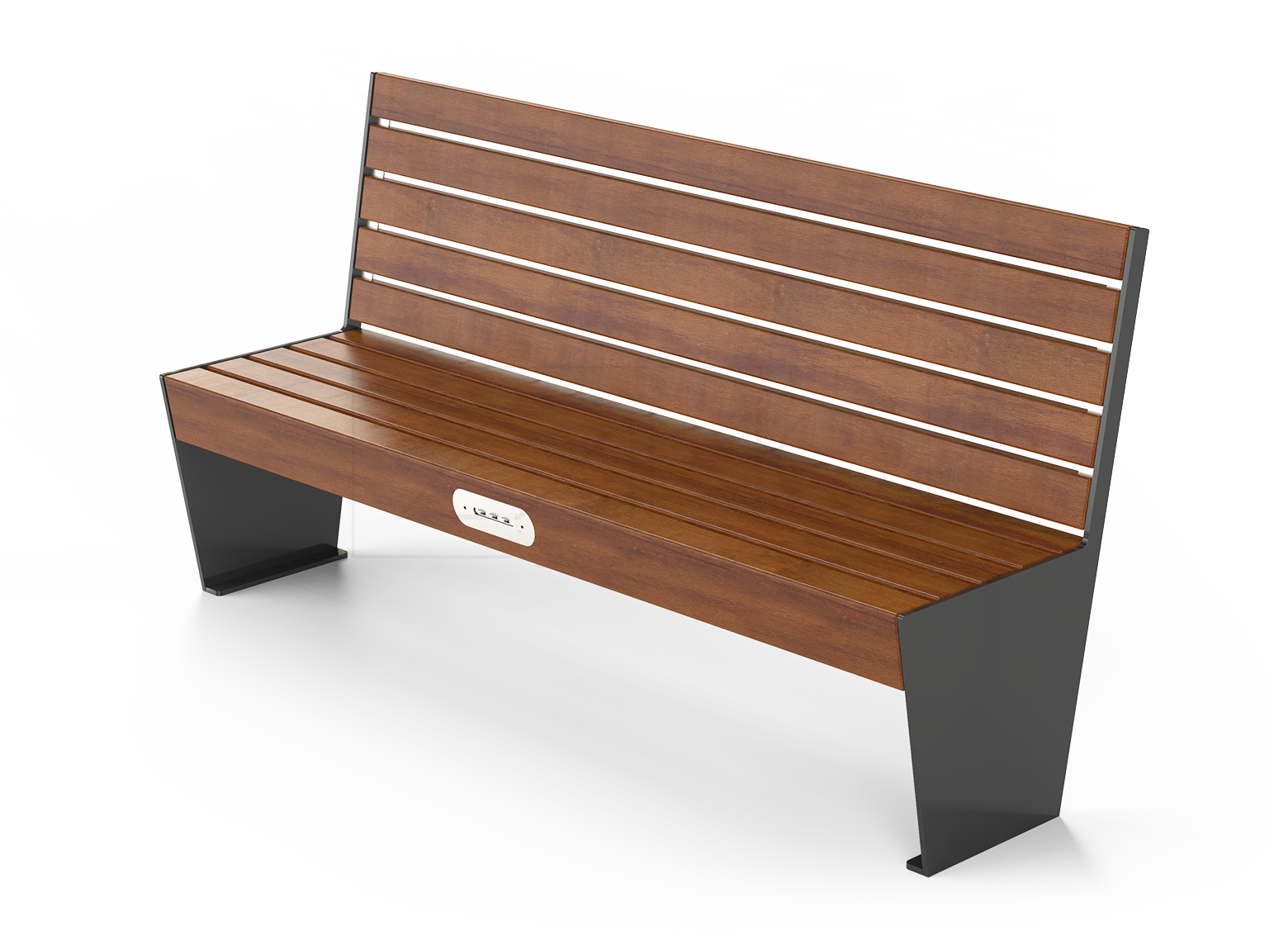 Banco simple 02.024.2 de acero al carbono y madera blanda