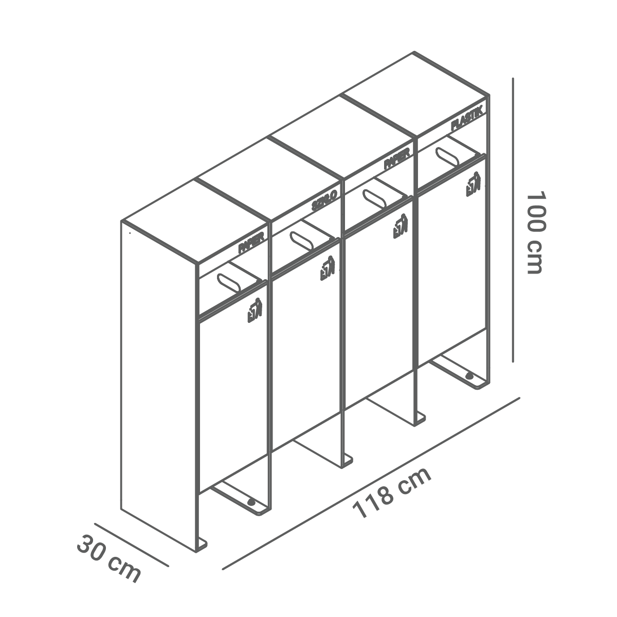 Cesto de separación de residuos 15.461 - dimensiones