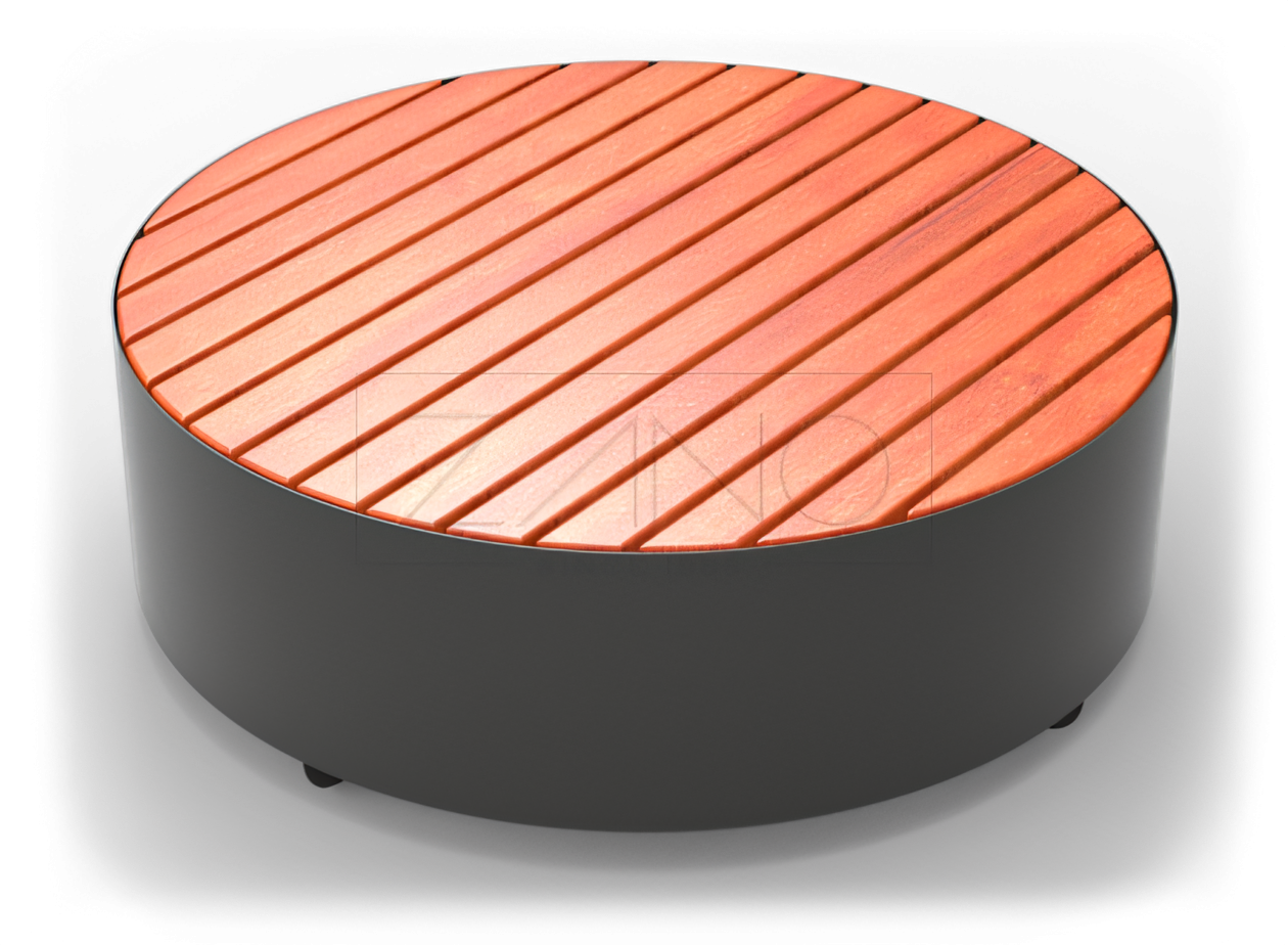 Banco urbano moderno de acero al carbono y madera