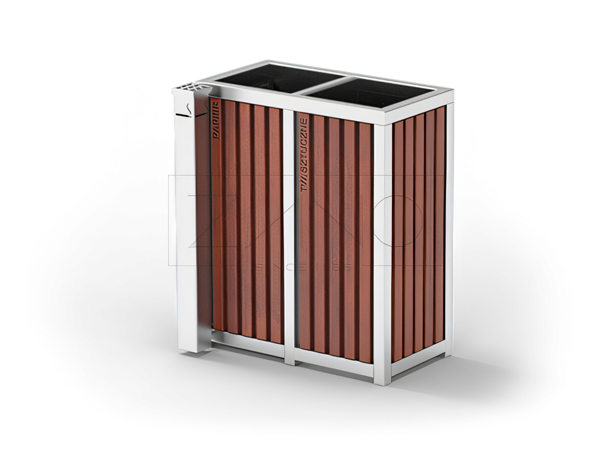 Papelera de reciclaje urbana de acero inoxidable