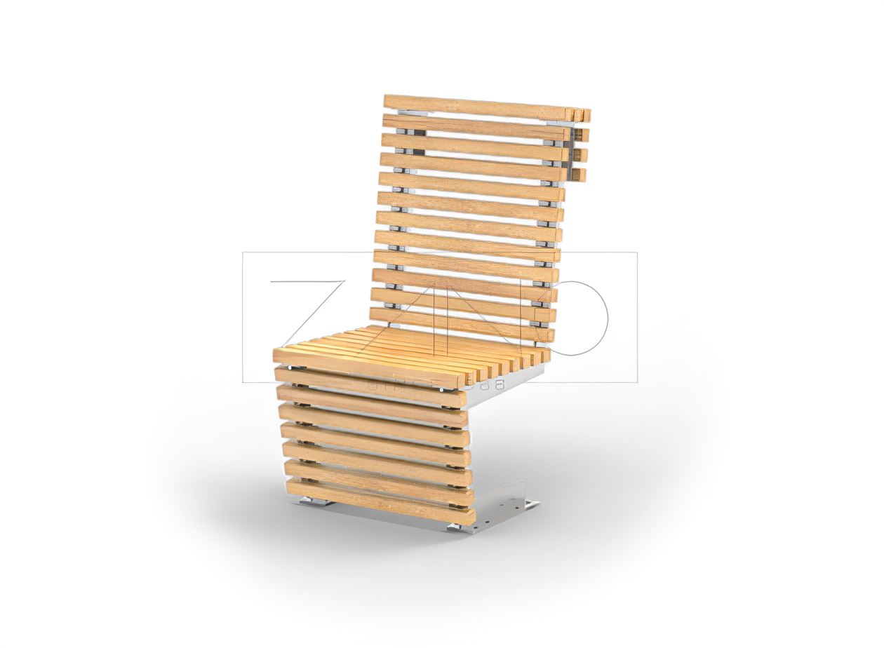 Silla urbana de acero inoxidable