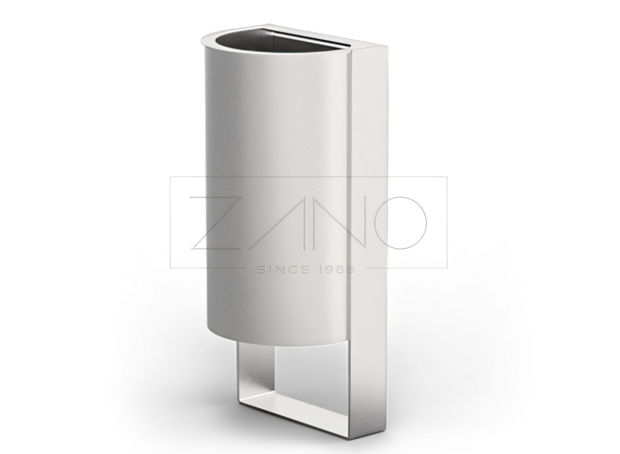 Papelera urbana de acero inoxidable Papelera para residuos urbanos | Sencilla, sólida, económica, duradera