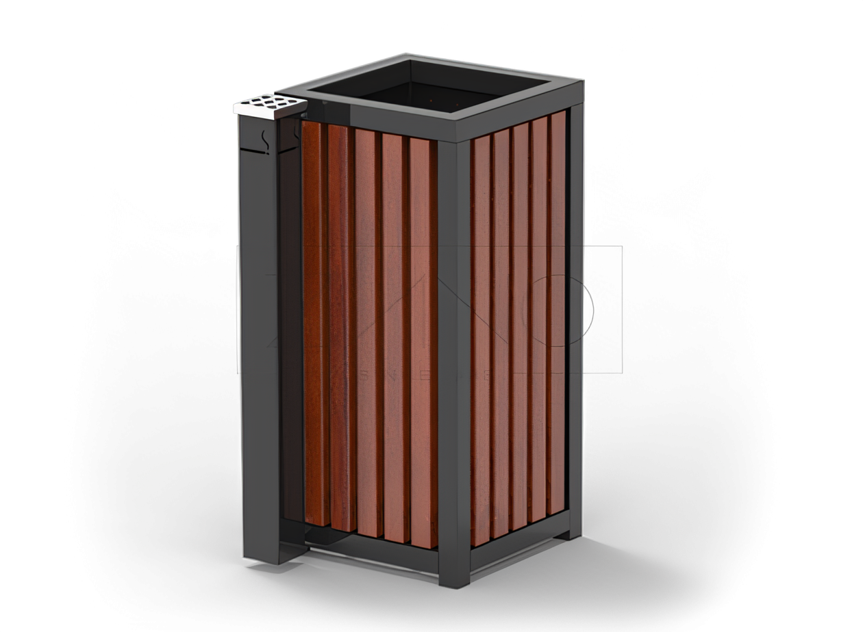 Papeleras para uso en interior papelera de acero con un cenicero separado