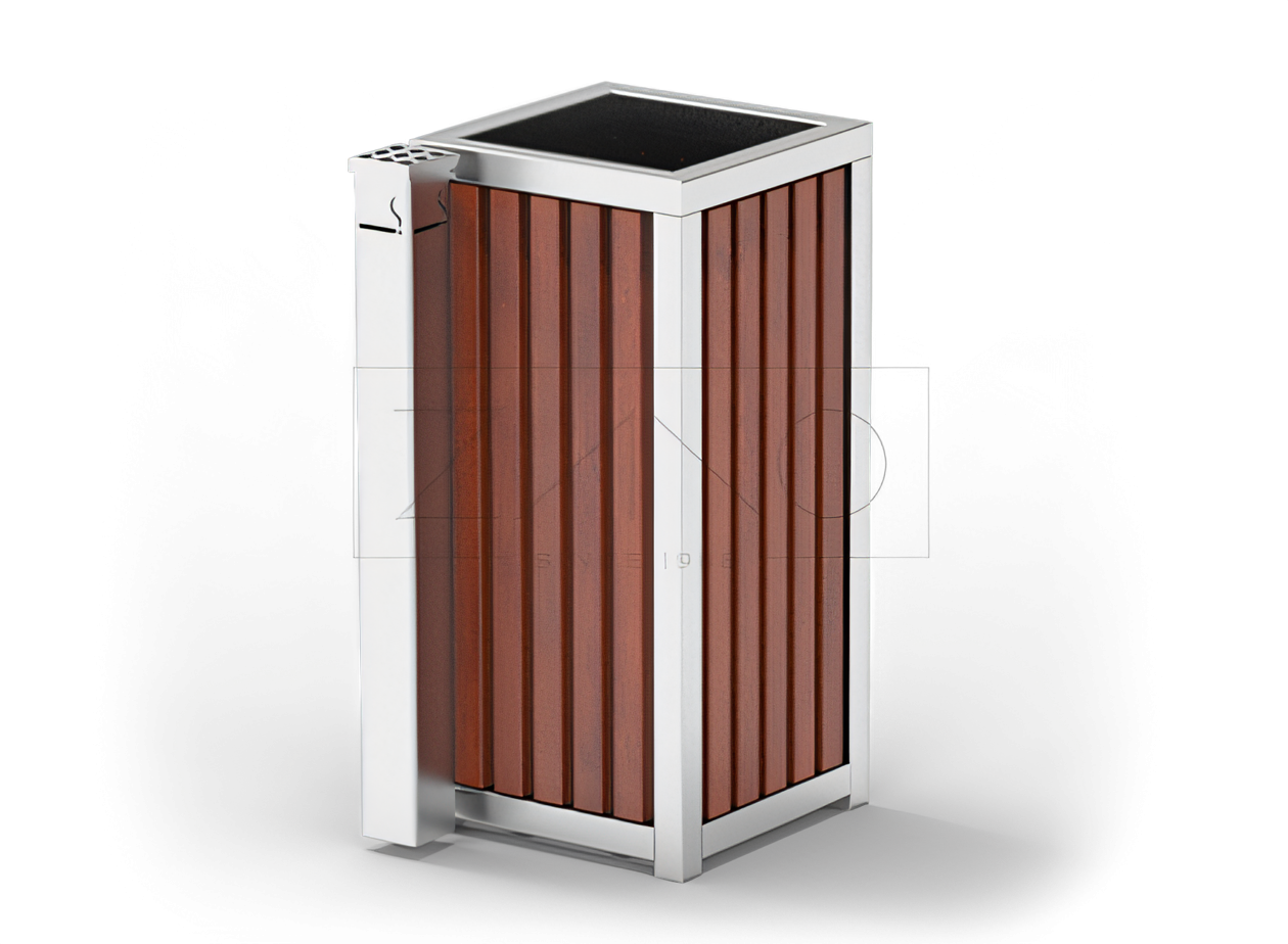 papeleras modernas con cenicero