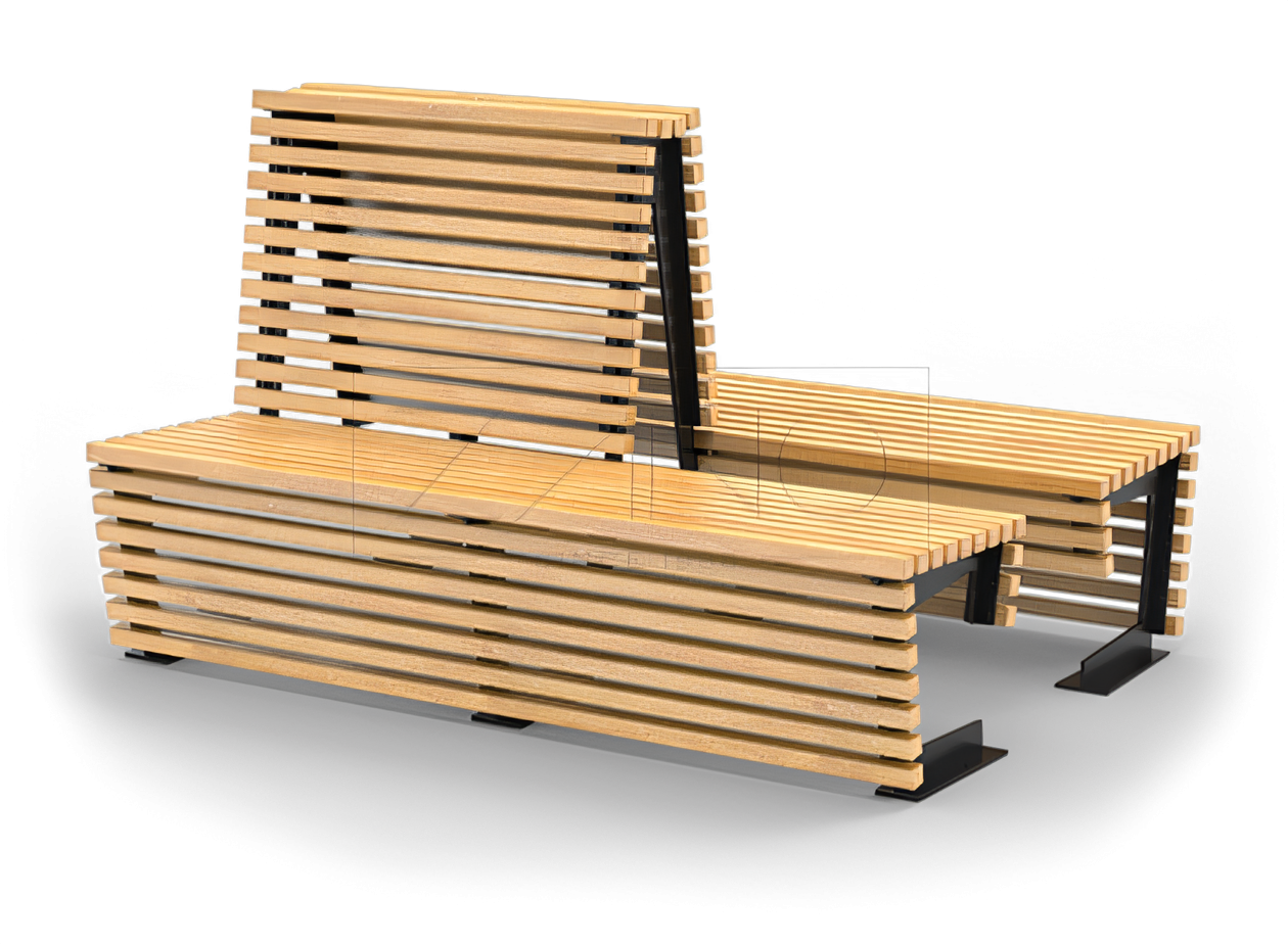 Mobiliario urbano moderno de la empresa ZANO Mobiliario Urbano