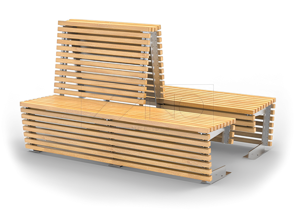 Mobiliario urbano flash, con respaldo, sin respaldo de acero inoxidable.