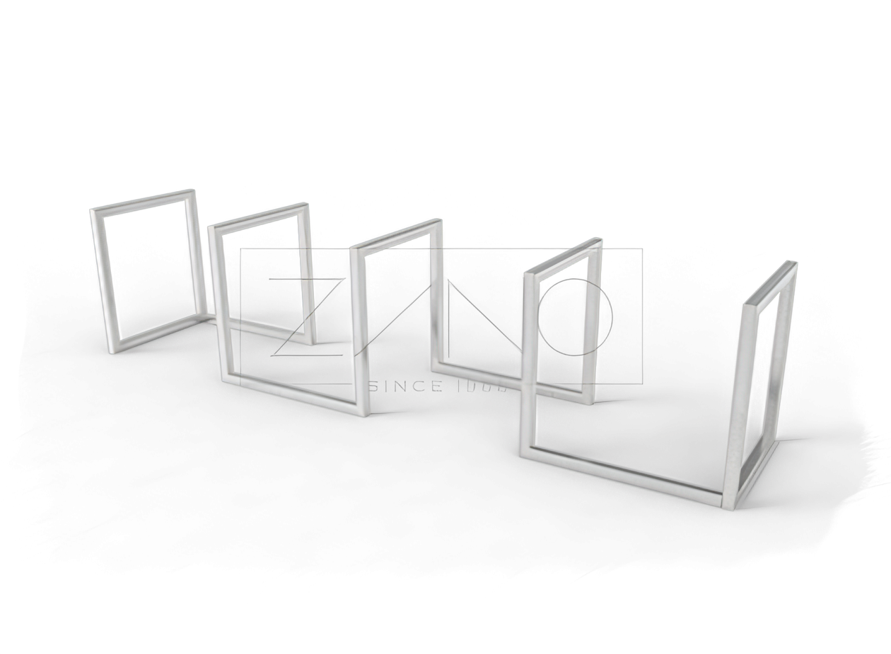 Aparcabicis en línea de acero Aparcabicis de acero inoxidable