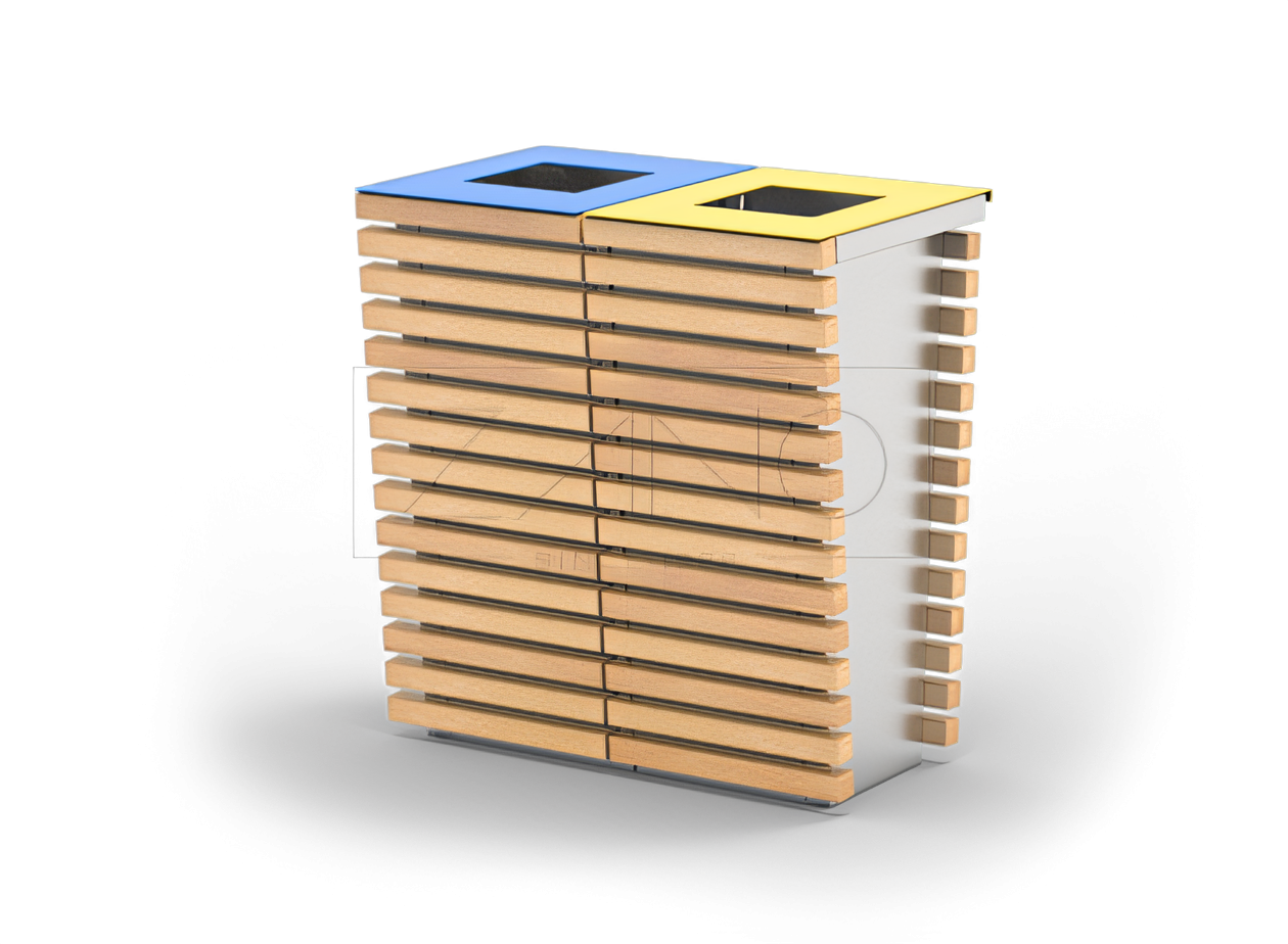 Papelera de reciclaje FLash 15.225 Contenedores urbanos para la segregación de residuos de acero inoxidable