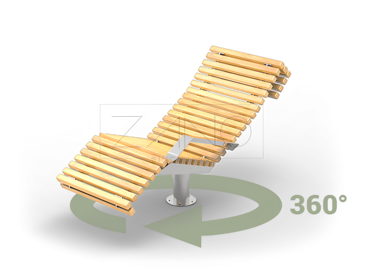 Moderna tumbona rotatoria para parque y ciudad