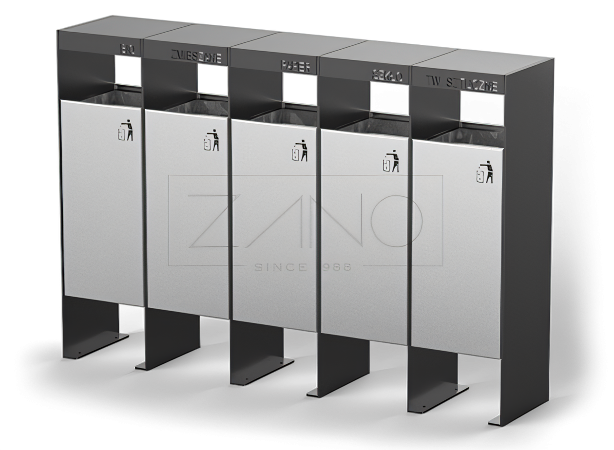 Contenedor de separaci&oacute;n de residuos Simple de 5 c&aacute;maras