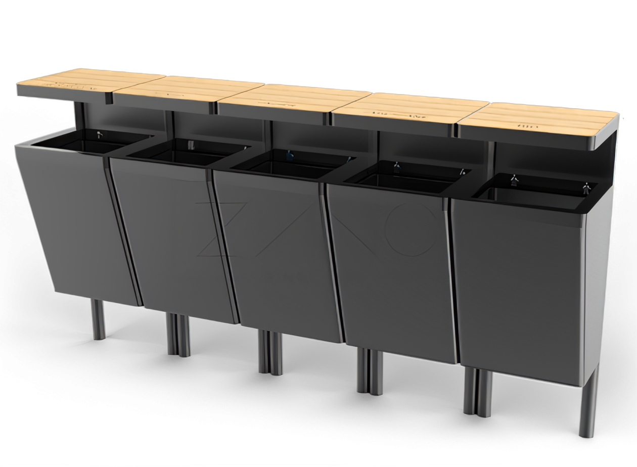 Papelera de reciclaje Scandik 15.546 acero al carbono