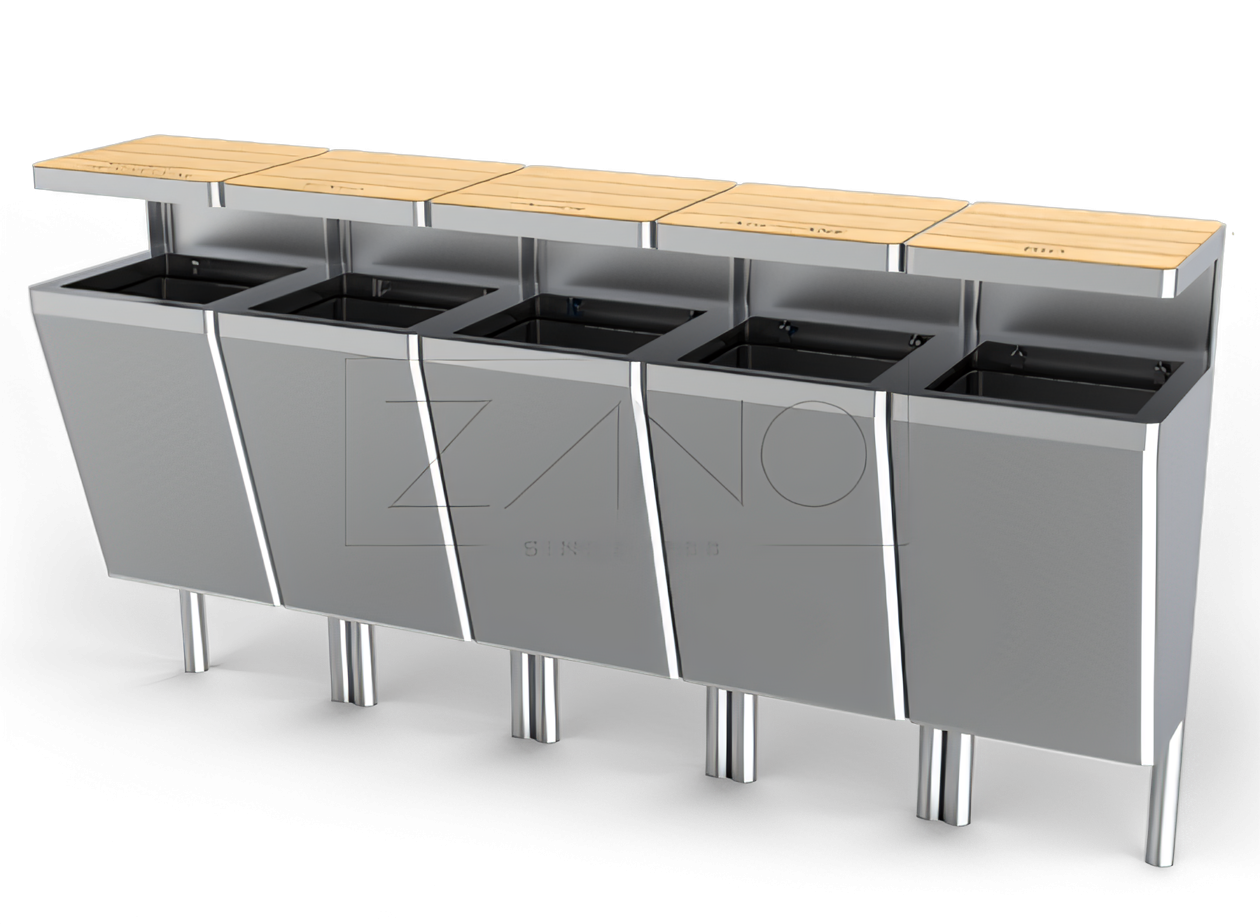 Papelera de reciclaje Scandik 15.546 acero inoxidable