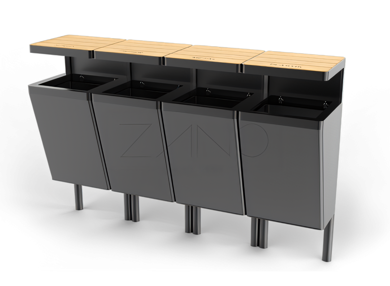 Papelera de reciclaje Scandik 15.446 Papelera de reciclaje Scandik 15.446 acero al carbono 9005 RAL