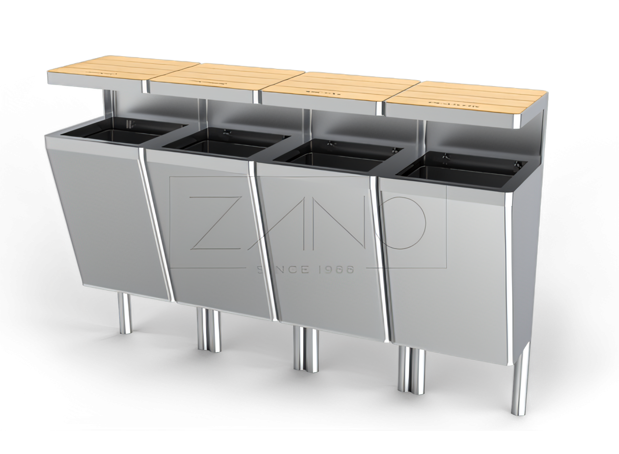 Papelera de reciclaje Scandik 15.446 acero inoxidable