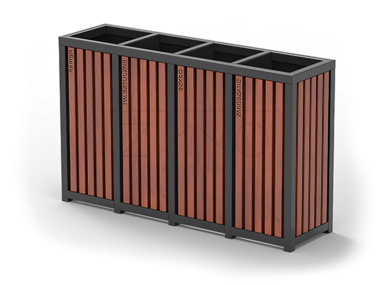 Papelera urbana para la separación selectiva de residuos Papelera urbana para la separación selectiva de residuos