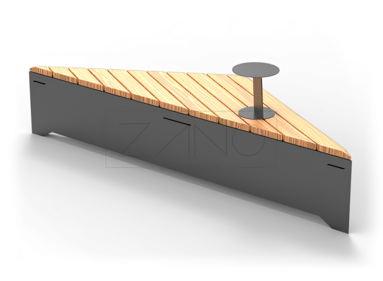 Banco moderno de m&oacute;dulos de acero