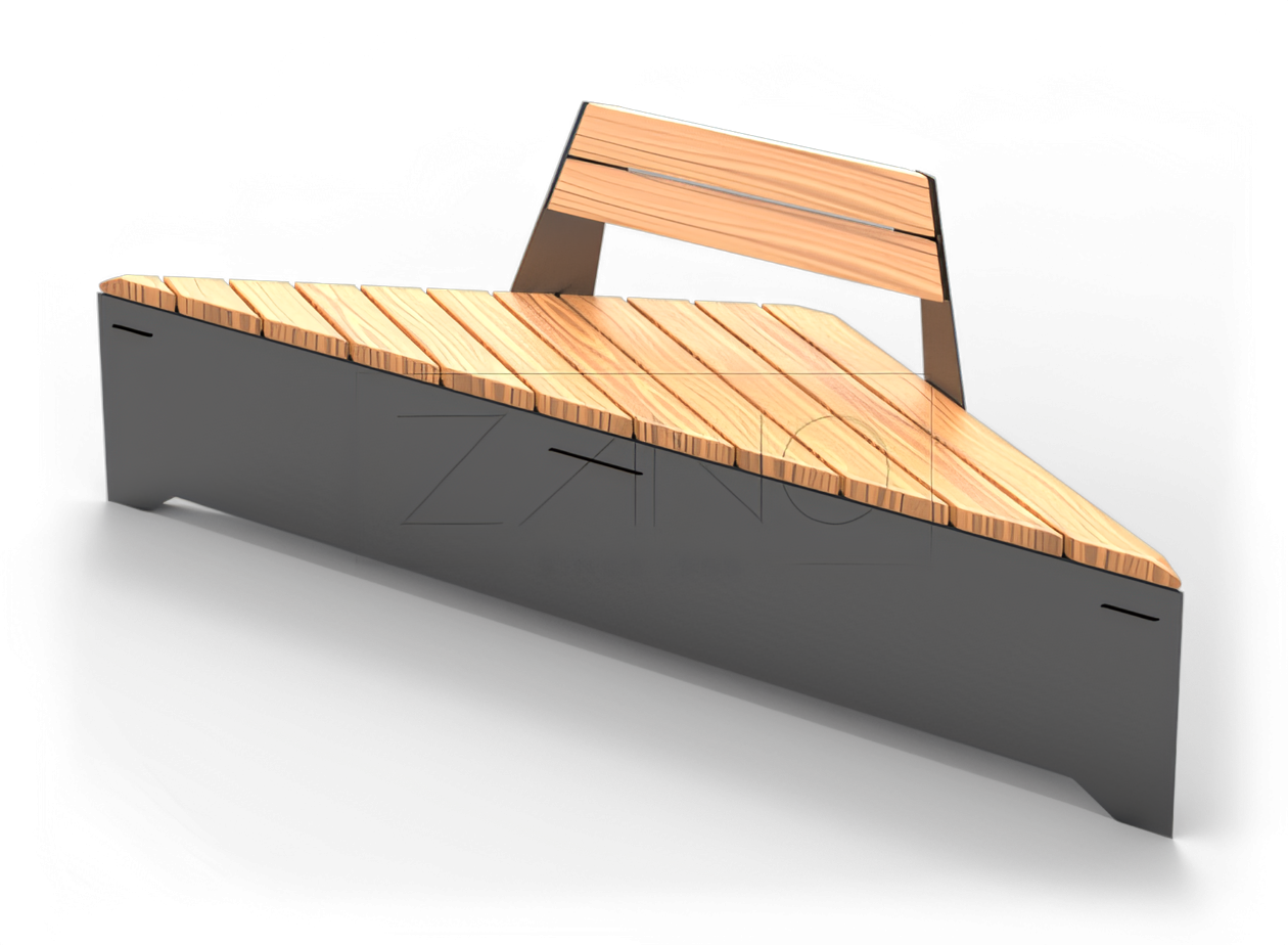 Banco de m&oacute;dulos con respaldo de acero