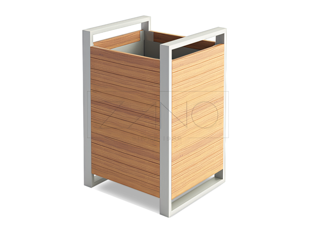 06.041 es una maceta moderna con una forma cl&aacute;sica basada en una combinaci&oacute;n moderna de acero y madera