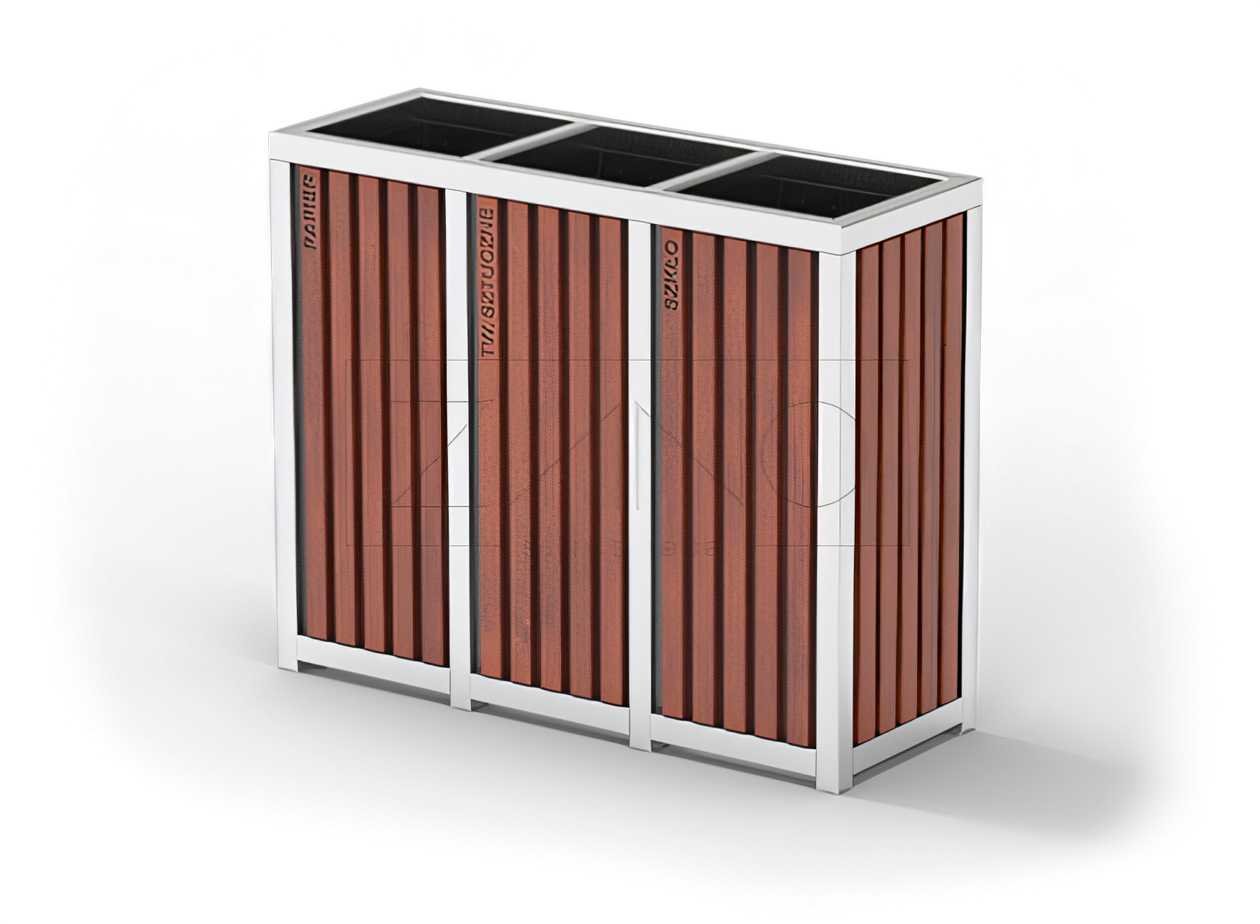 Papelera de reciclaje de residuos Altus de acero inoxidable