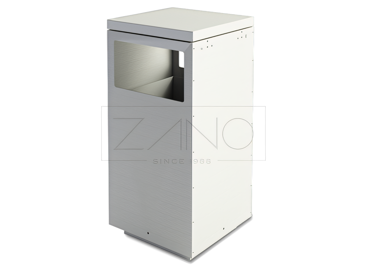 Papelera de acero Mimesis con un aspecto moderno