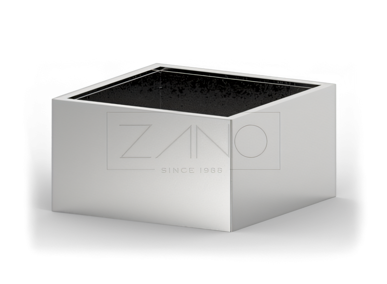 Macetero de acero inoxidable para espacios urbanos