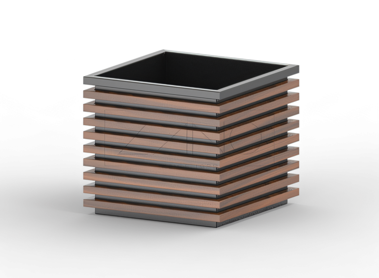 Maceta Block 06.042.L acero al carbono