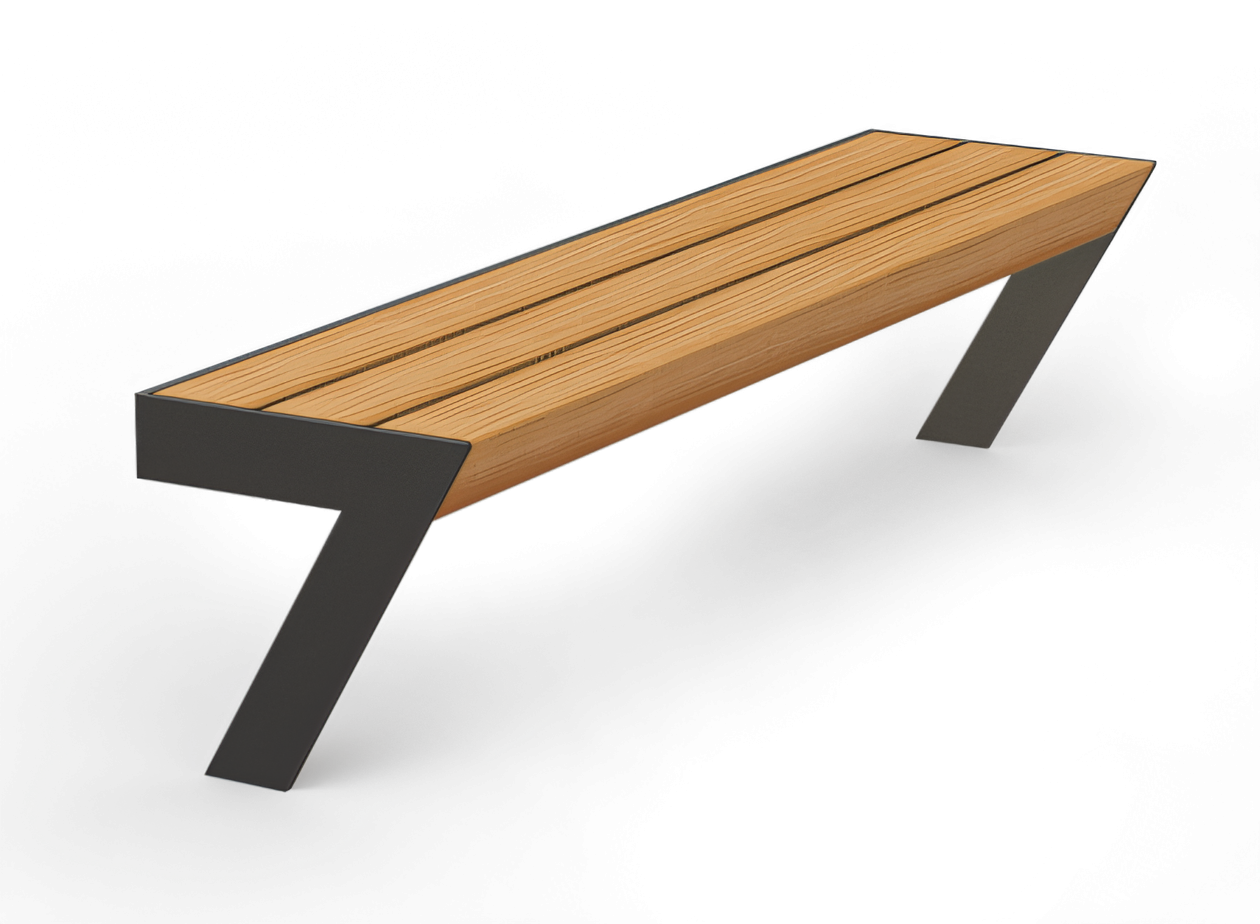 Bancos modernos de metal para hormigonado