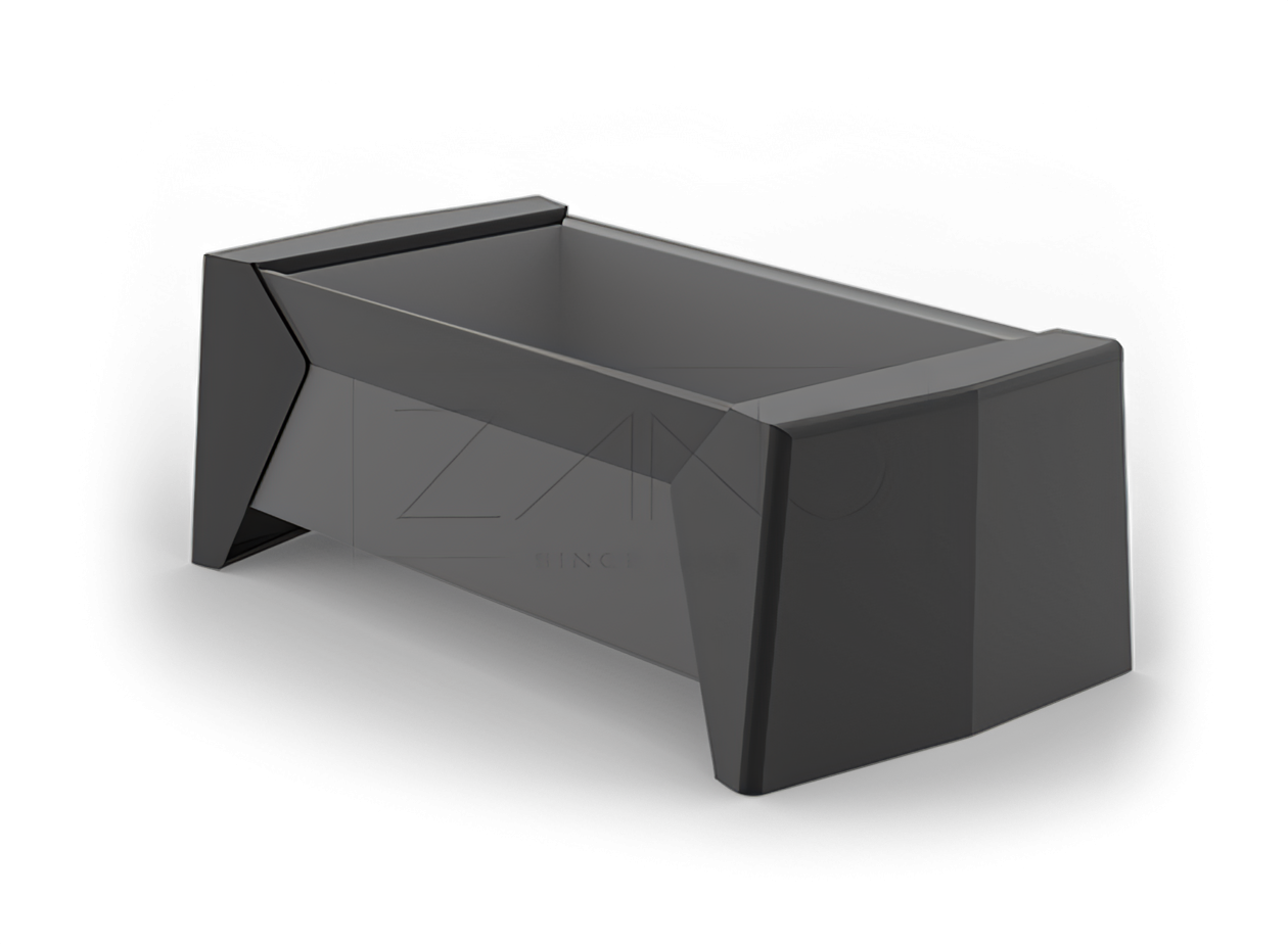 Macetero de ciudad de acero inoxidable La maceta Photon forma parte de una línea con ese nombre, que incluye bancos con paneles solares, bancos de ciudad y papeleras, entre otros.