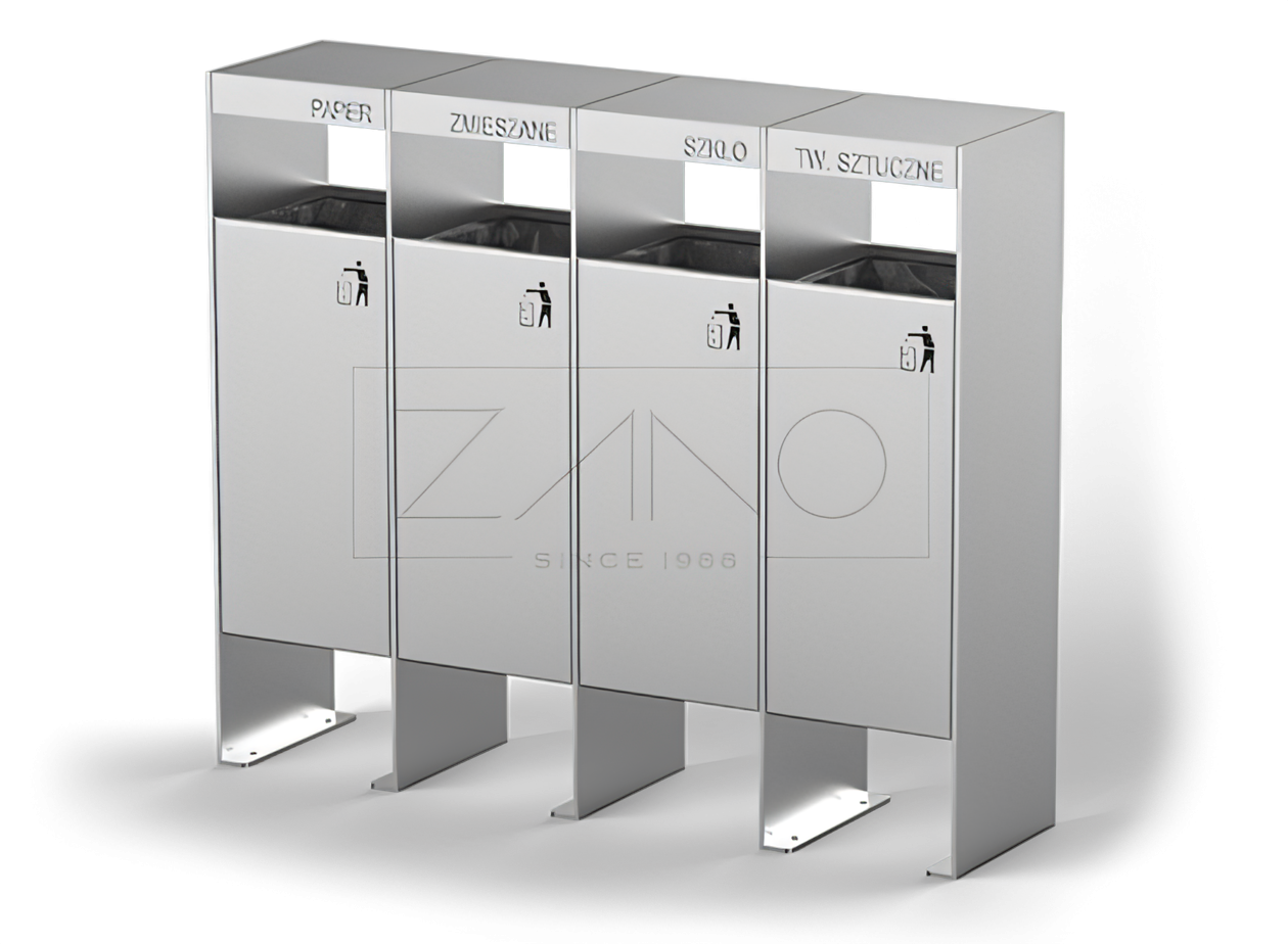 Papelera de reciclaje Simple de acero inoxidable