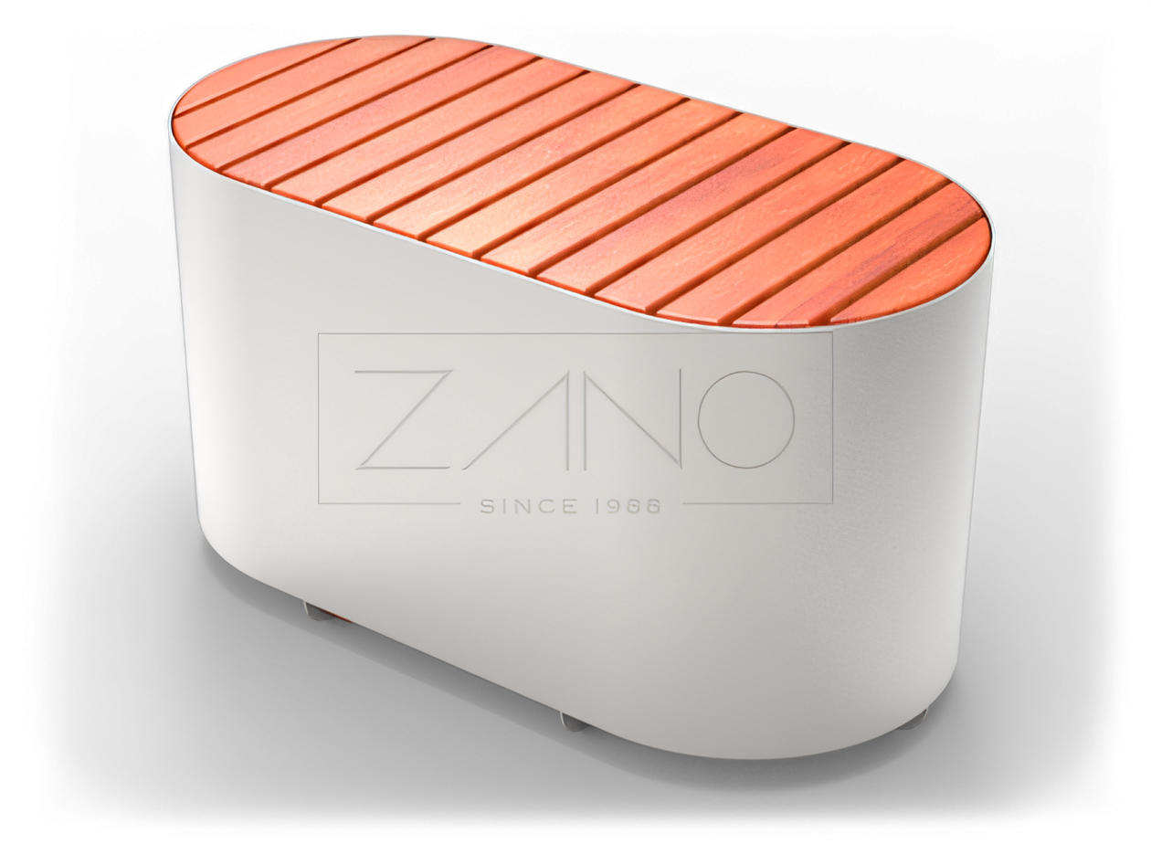 Banco moderno de m&oacute;dulos de acero inoxidable