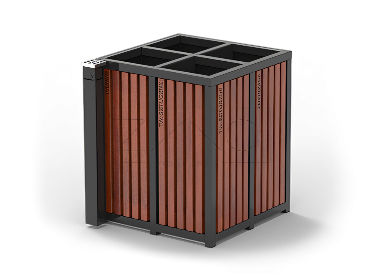 Papelera urbana para la separaci&oacute;n selectiva de residuos