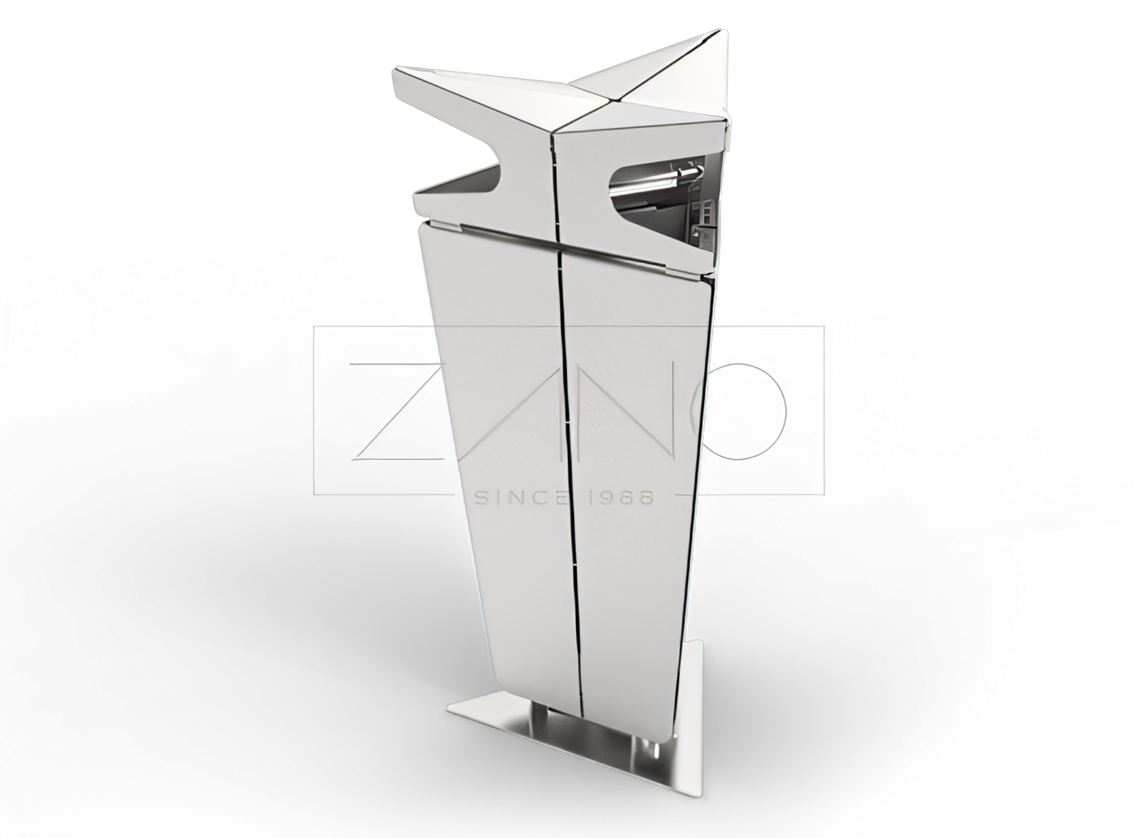 Papelera de acero inoxidable del fabricante de mobiliario urbano ZANO Mała Architektura