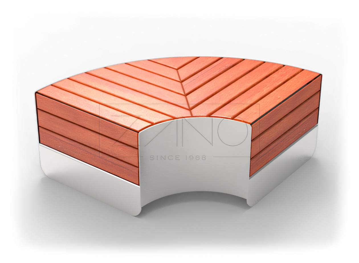 Banco Univers, acero inoxidable, madera