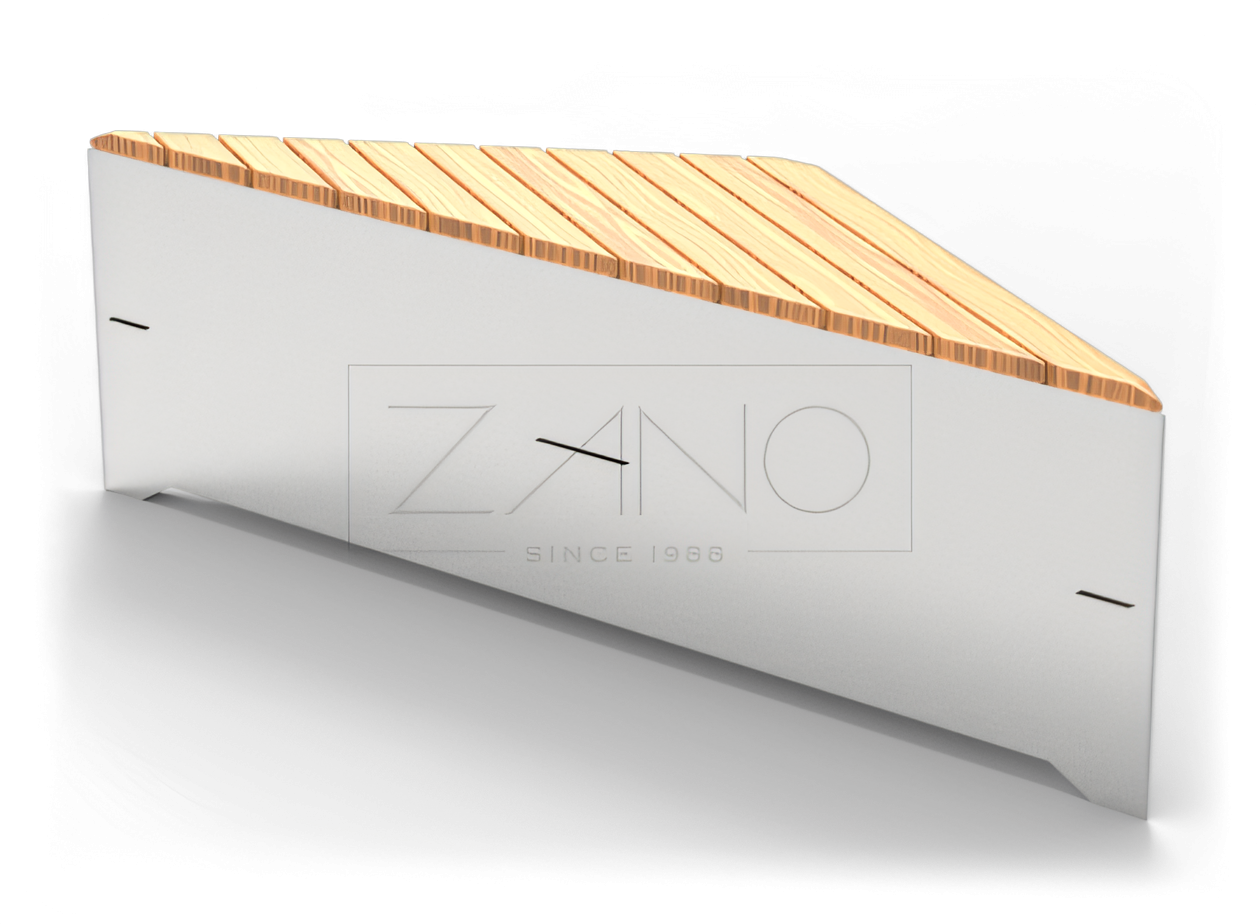 Banco urbano moderno de acero inoxidable