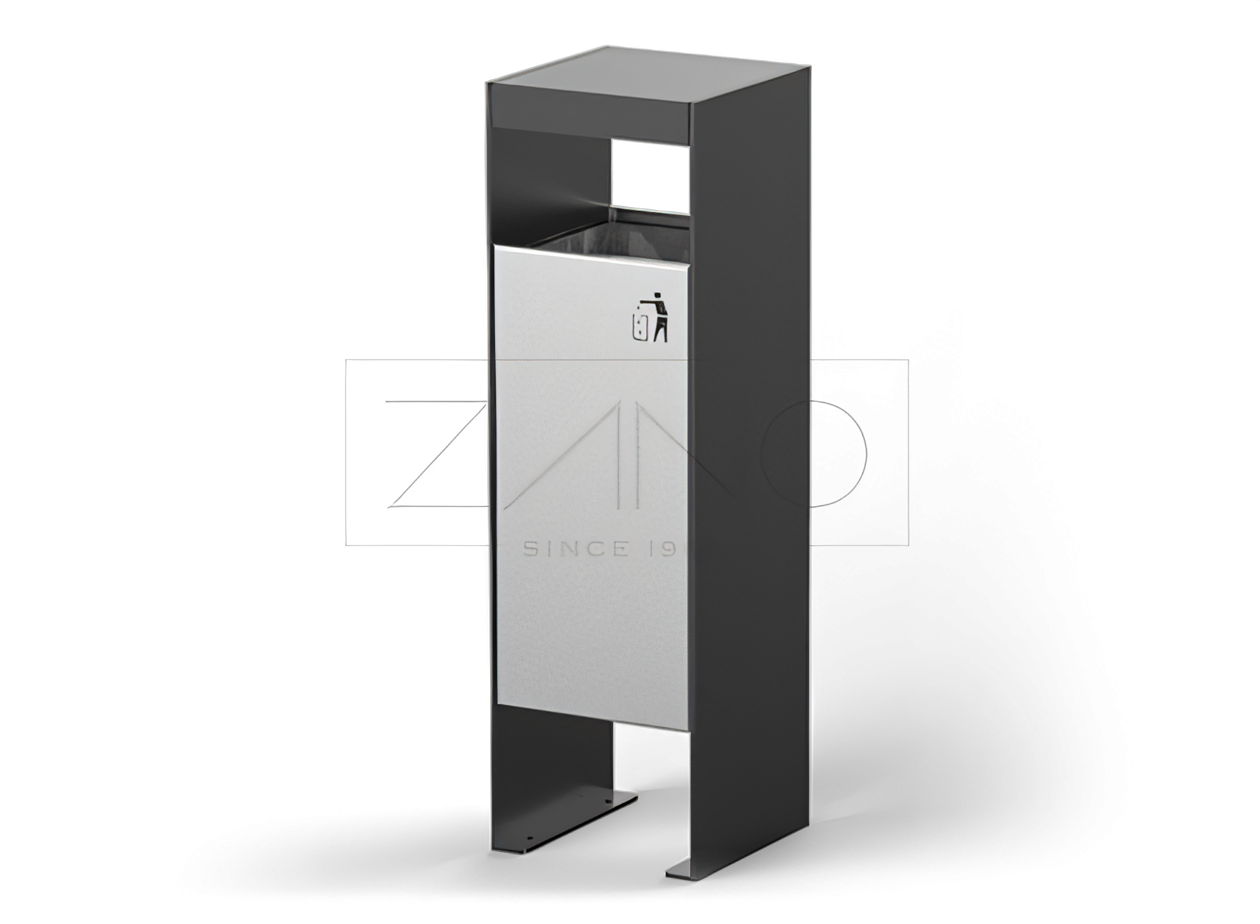 Papelera elegante de acero al carbono