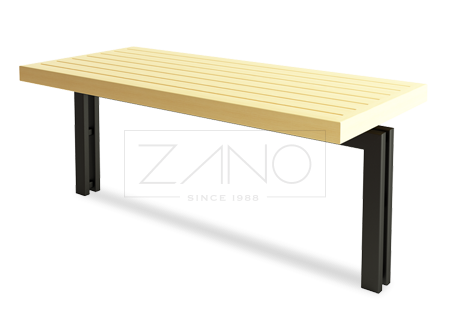 Mesa de metal con tablero de madera