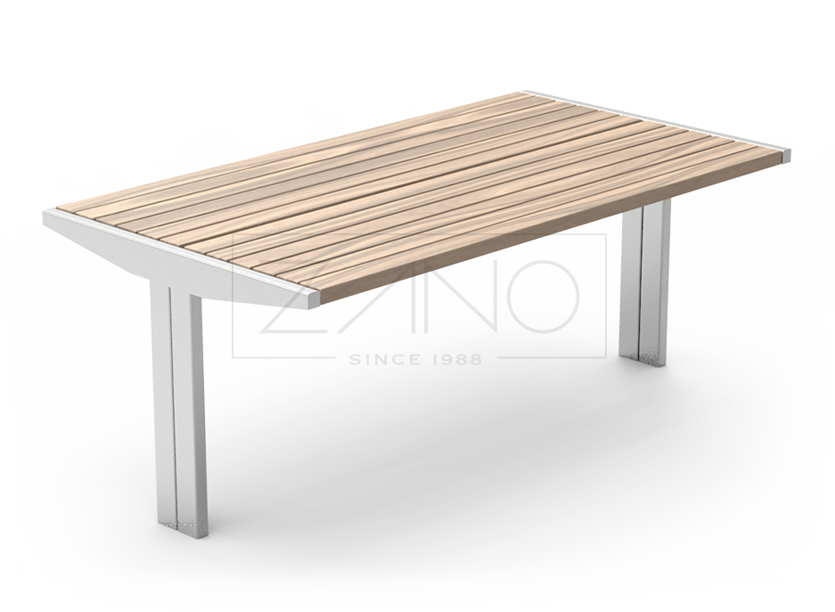 Mesa de ciudad moderna de acero y madera