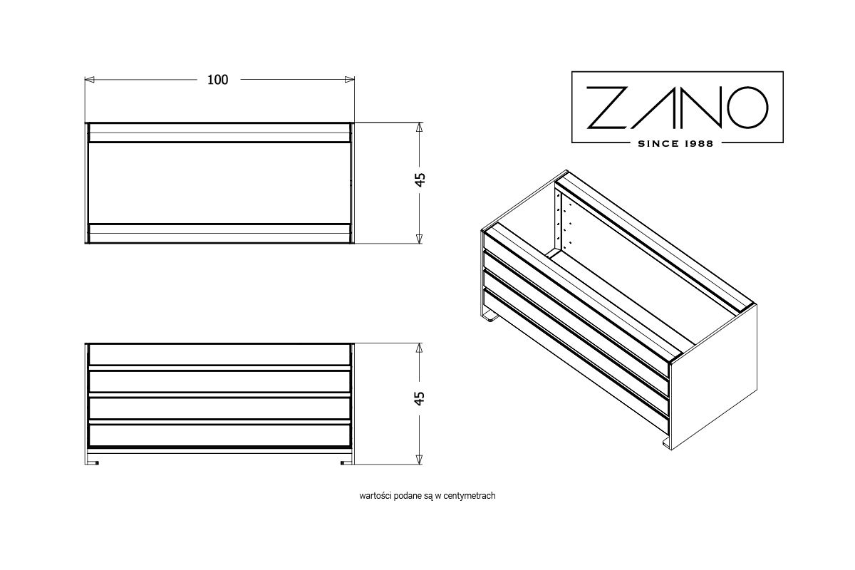 Dimensiones del macetero Simple 06.040.M