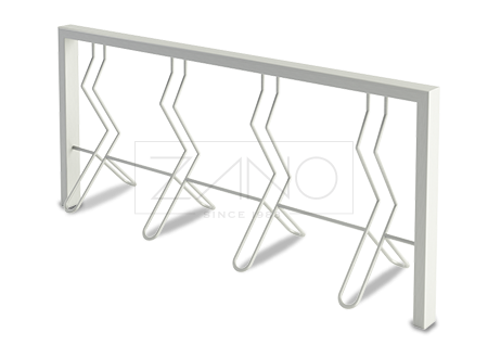 Moderno parking para bicis de acero inoxidable