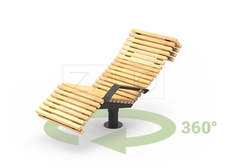 Modernas tumbonas giratorias para parques y ciudades