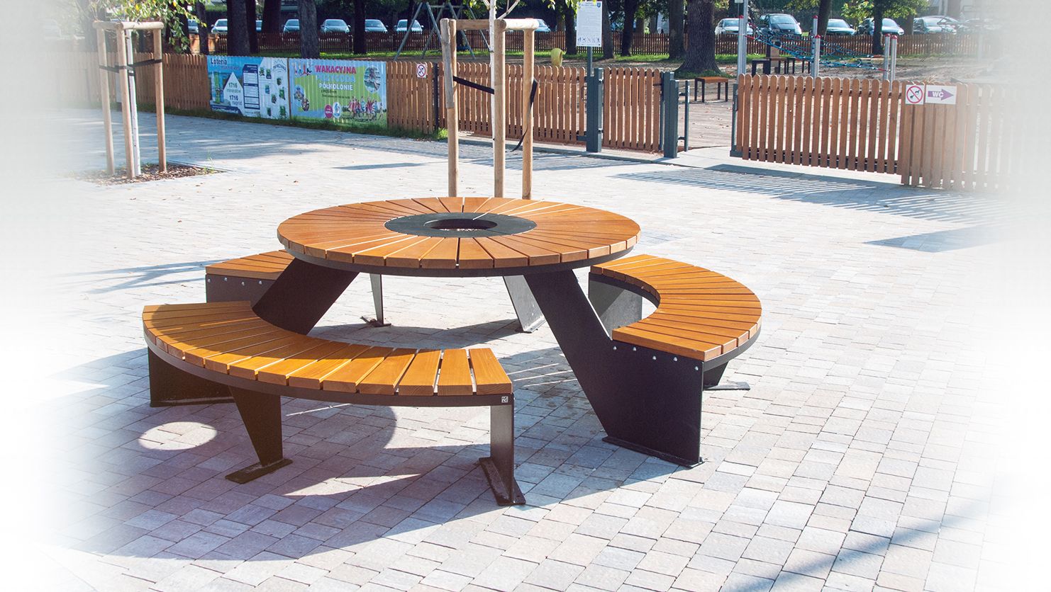 Mesas de picnic mesas de jardín de la serie de mobiliario urbano Domino