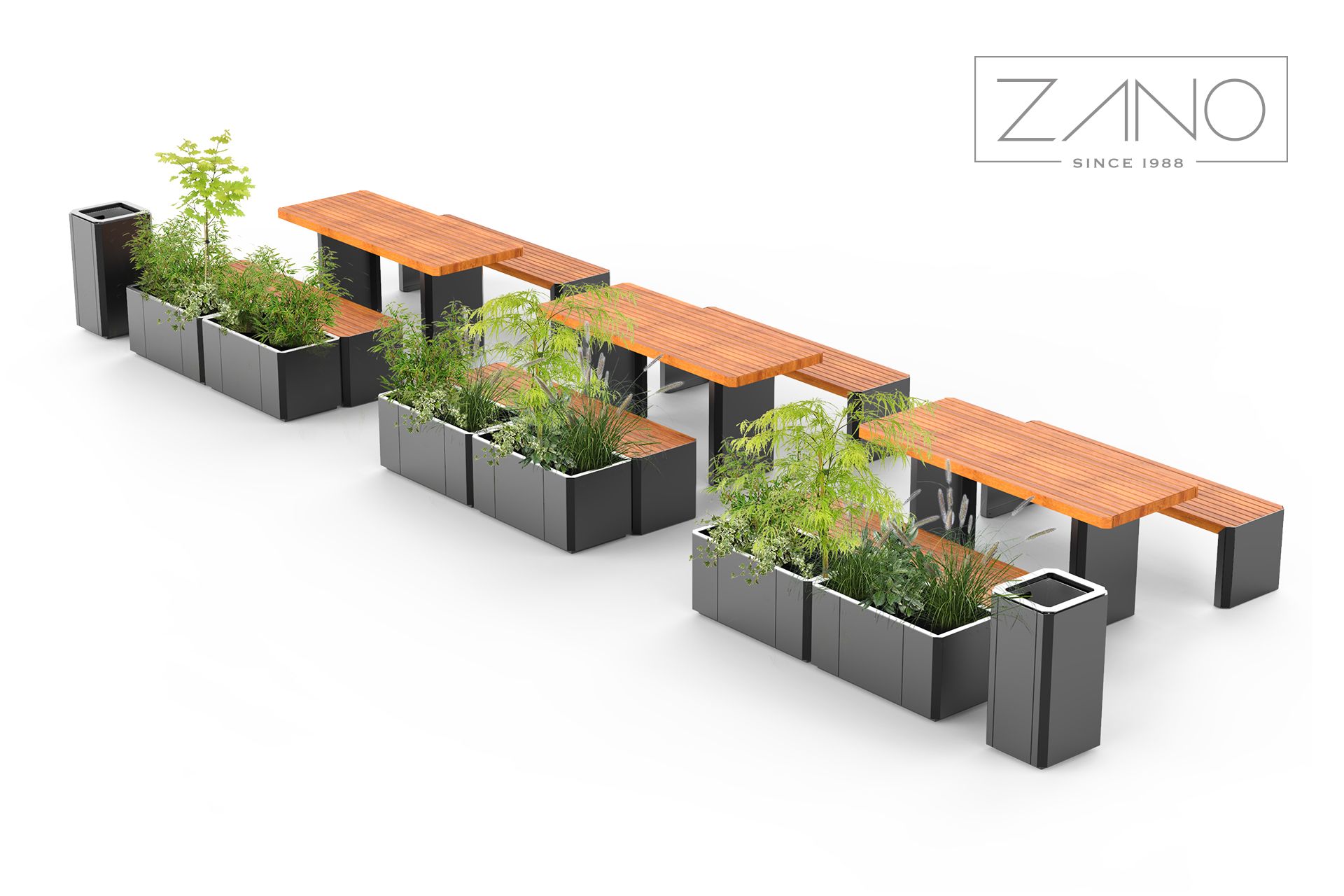 Stilo - bancos y jardineras de ZANO mobiliario urbano